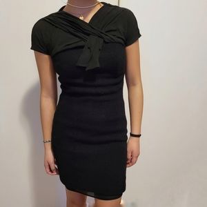 Max Mara Studio Wool Blend Fitted Mini Dress Short Sleeve